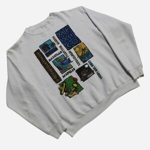 Vintage Puerto Vallarta Mexico Tourist White Crewneck Sweatshirt